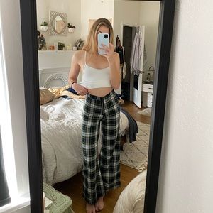 Free People Plaid flair pants